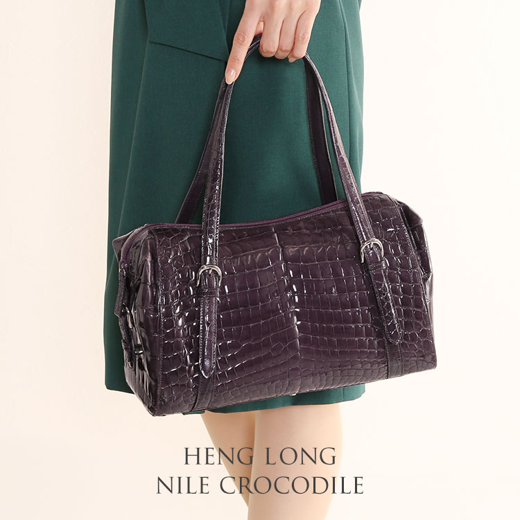 楽天市場】【期間限定価格】シャイニング クロコダイル ハンドバッグ