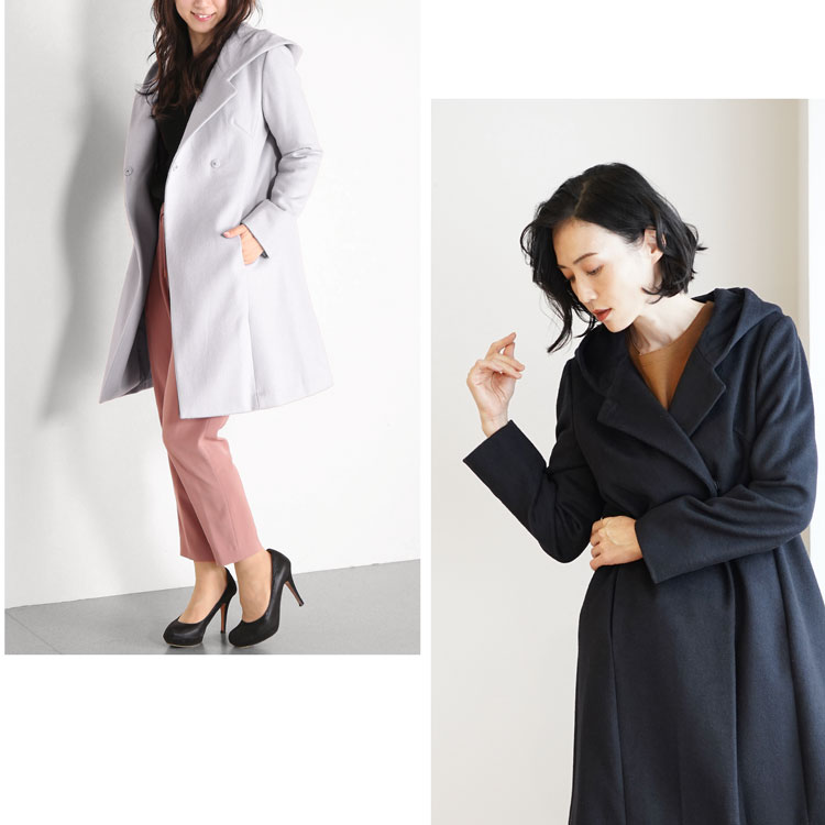 楽天市場】【期間限定価格】ウール コート レディース フード付き