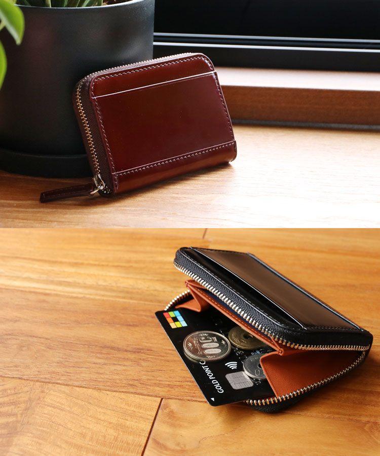 楽天市場】【10%offクーポン】コードバン ミニ 財布 本革 小さい 小銭