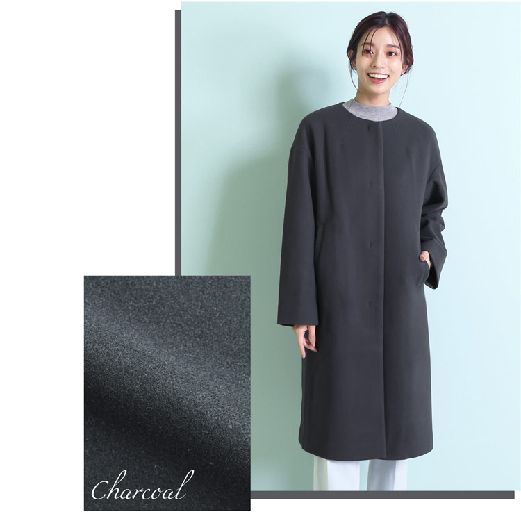 楽天市場】【5%offクーポン】ノーカラー コート レディース 秋 冬 ノー