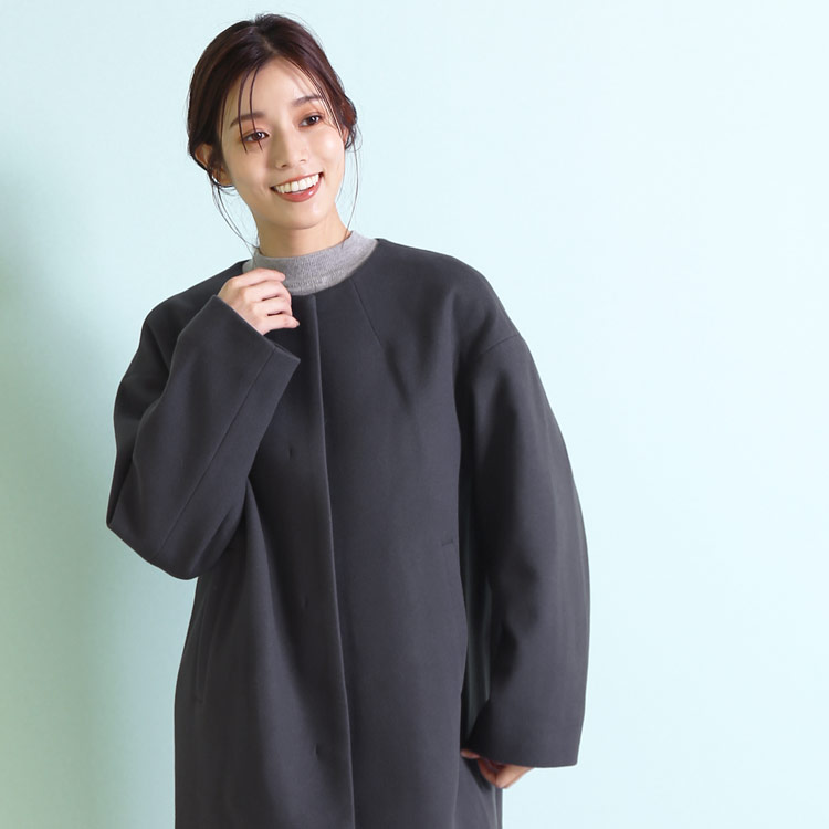 楽天市場】【5%offクーポン】ノーカラー コート レディース 秋 冬 ノー