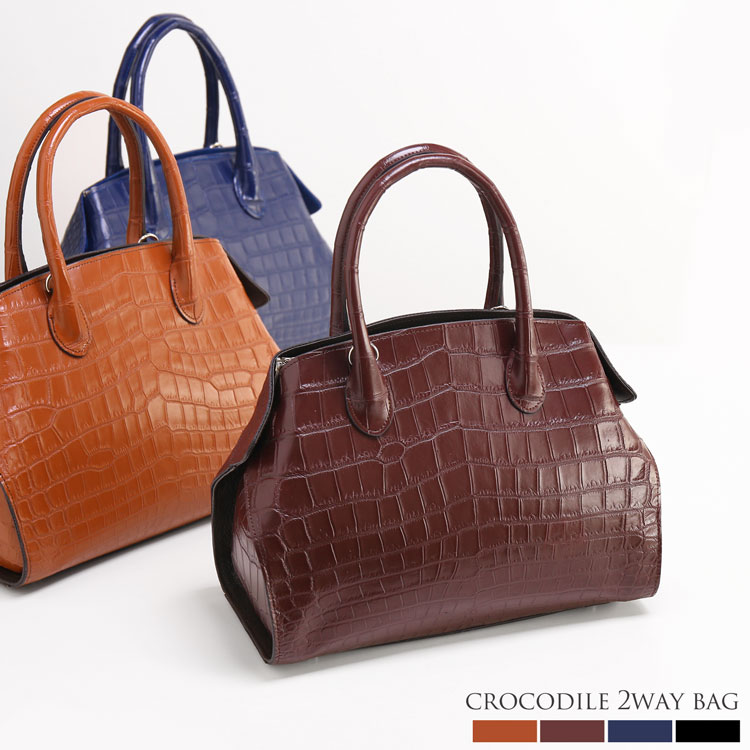 楽天市場】【5%offクーポン】クロコダイル ハンドバッグ センター取り