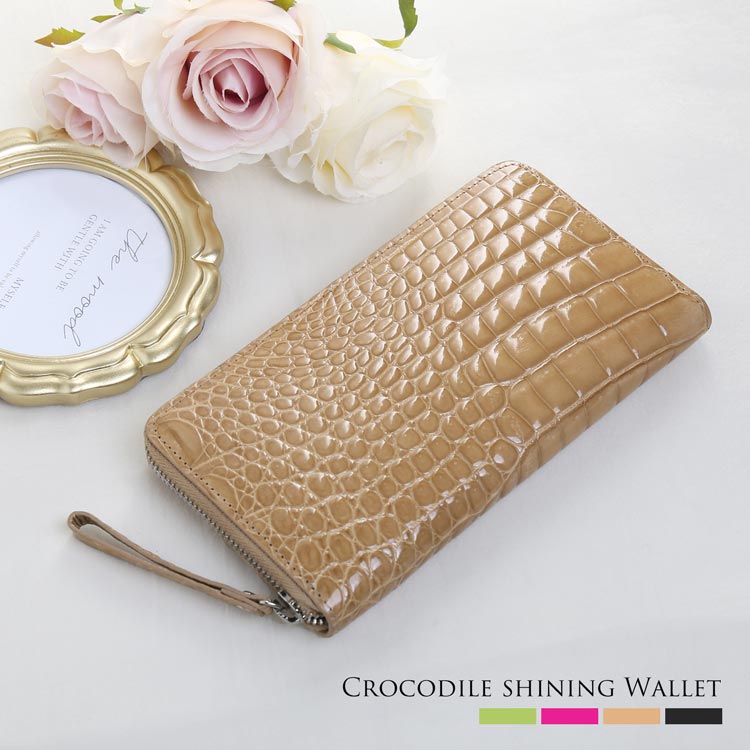 楽天市場】【期間限定価格】クロコダイル 長財布 シャイニング 加工