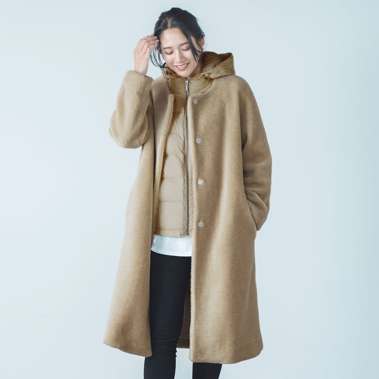 楽天市場】【期間限定価格】ウール コート ダウン ベスト 付き 2WAY