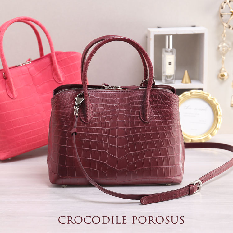 楽天市場】【期間限定価格】スモール クロコダイル ハンドバッグ