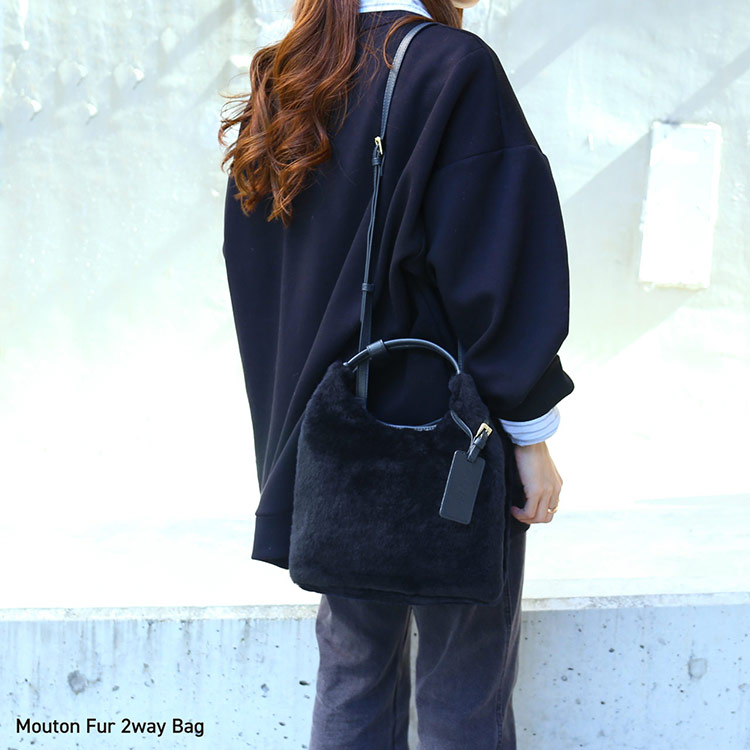 楽天市場】【5%offクーポン】ムートン ファー バッグ 2WAY