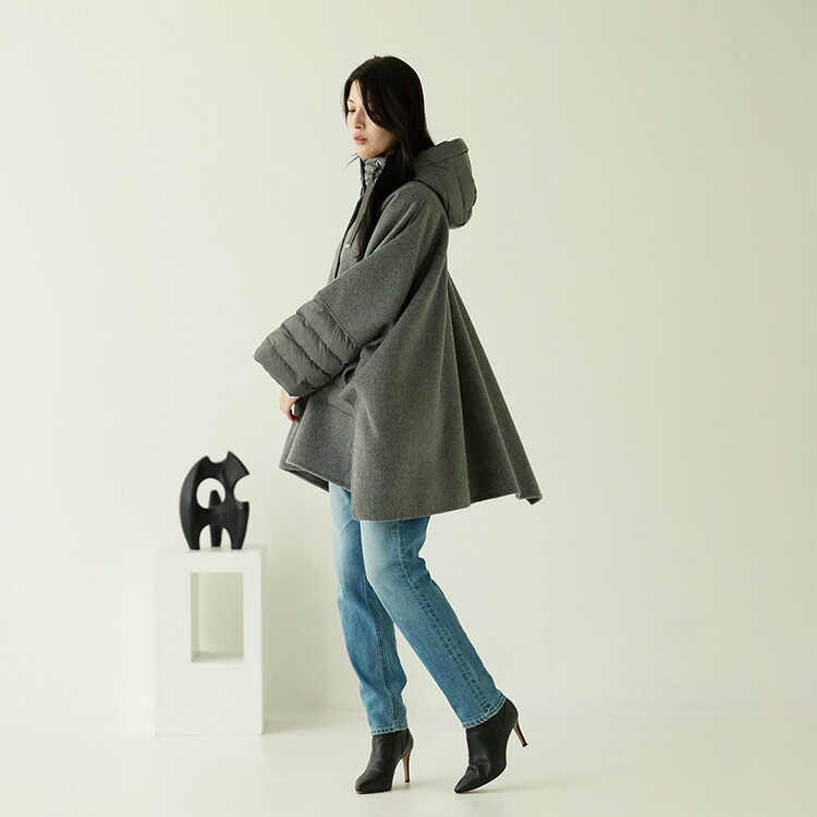 楽天市場】ポンチョ ケープポンチョ フード付き ウール コート