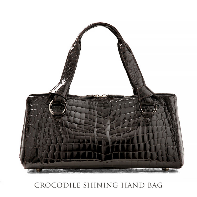 楽天市場】【5%offクーポン】クロコダイル ハンドバッグ シャイニング