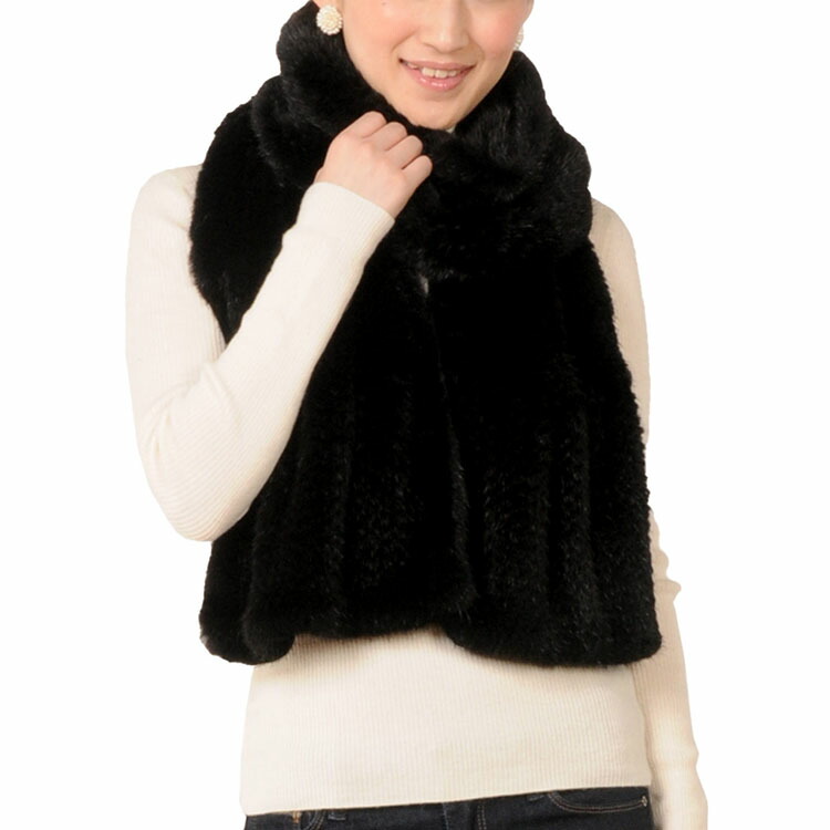 楽天市場】【5%offクーポン】ミンク 編み込み フリル ロング マフラー