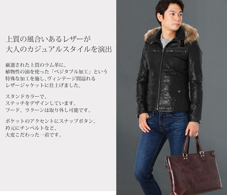 楽天市場】【5％OFFクーポン】ラム レザージャケット フード付