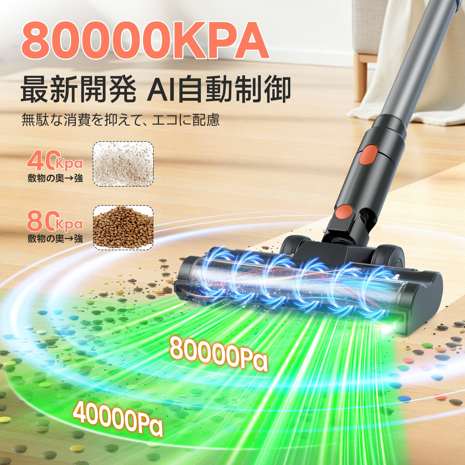 楽天市場】【SALE☆63%OFF!!】掃除機 コードレス 80Kpa超強吸引・自立