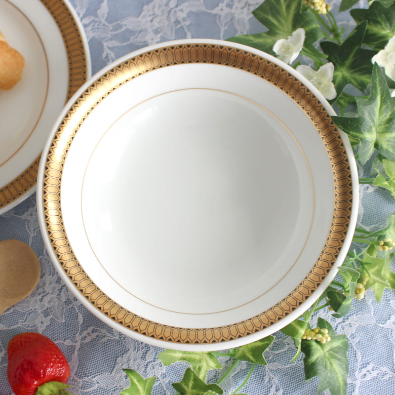 楽天市場】【アウトレット】六角形 金×黒ライン デザート皿 [Φ15.3×H4