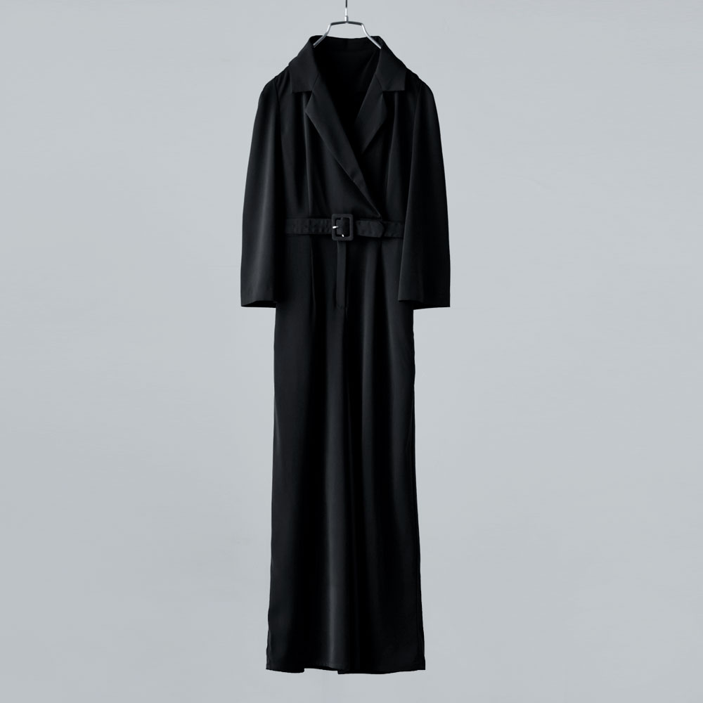 楽天市場】スリットスリーブオールインワンパンツドレス