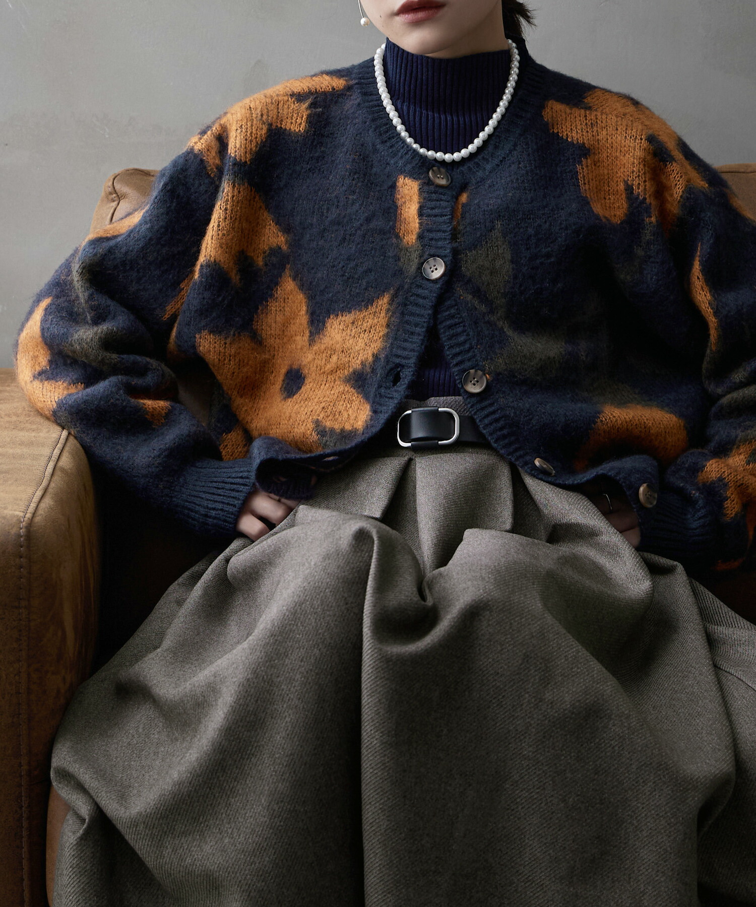 楽天市場】前後2wayフラワー柄ニットカーディガン レディース トップス