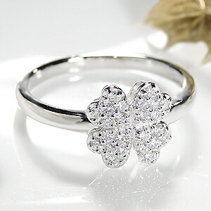 楽天市場】K18WG/YG/PG【0.20ct】クローバー ダイヤ パヴェ リング