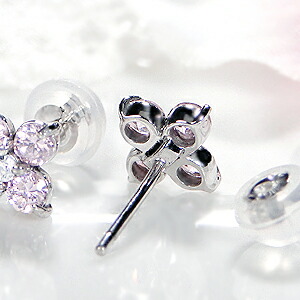 楽天市場】K18WG ピンクサファイア ダイヤモンド フラワー ピアス18金