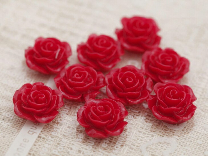 楽天市場】カボション パーツ バラ 通し穴付 ワインレッド 15mm 1.5cm