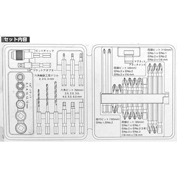楽天市場】【即日出荷】WIZA ビット・ソケット・ドリルセット 30pcs