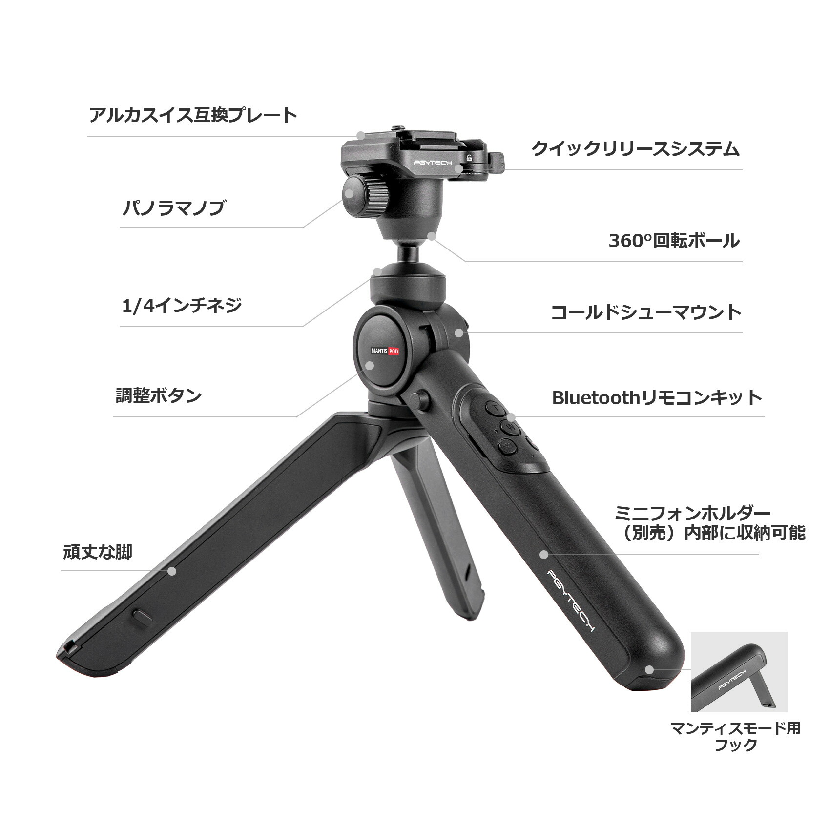 楽天市場】PGYTECH MANTISPOD 2.0 リモコンセット （クラシック