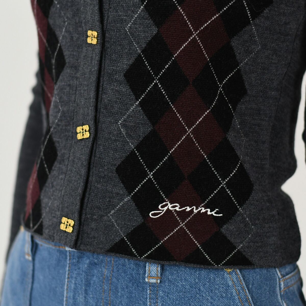楽天市場】GANNI ガニー カーディガン トップス ARGYLE KNIT CARDIGAN