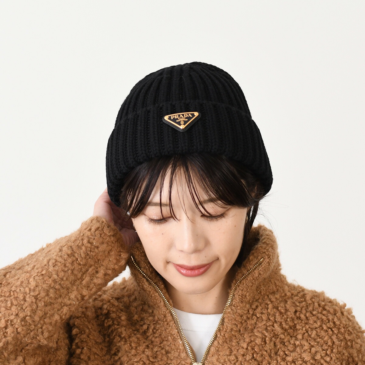 楽天市場】PRADA プラダ ニット帽 ウール ビーニー 1HC390 2DZL