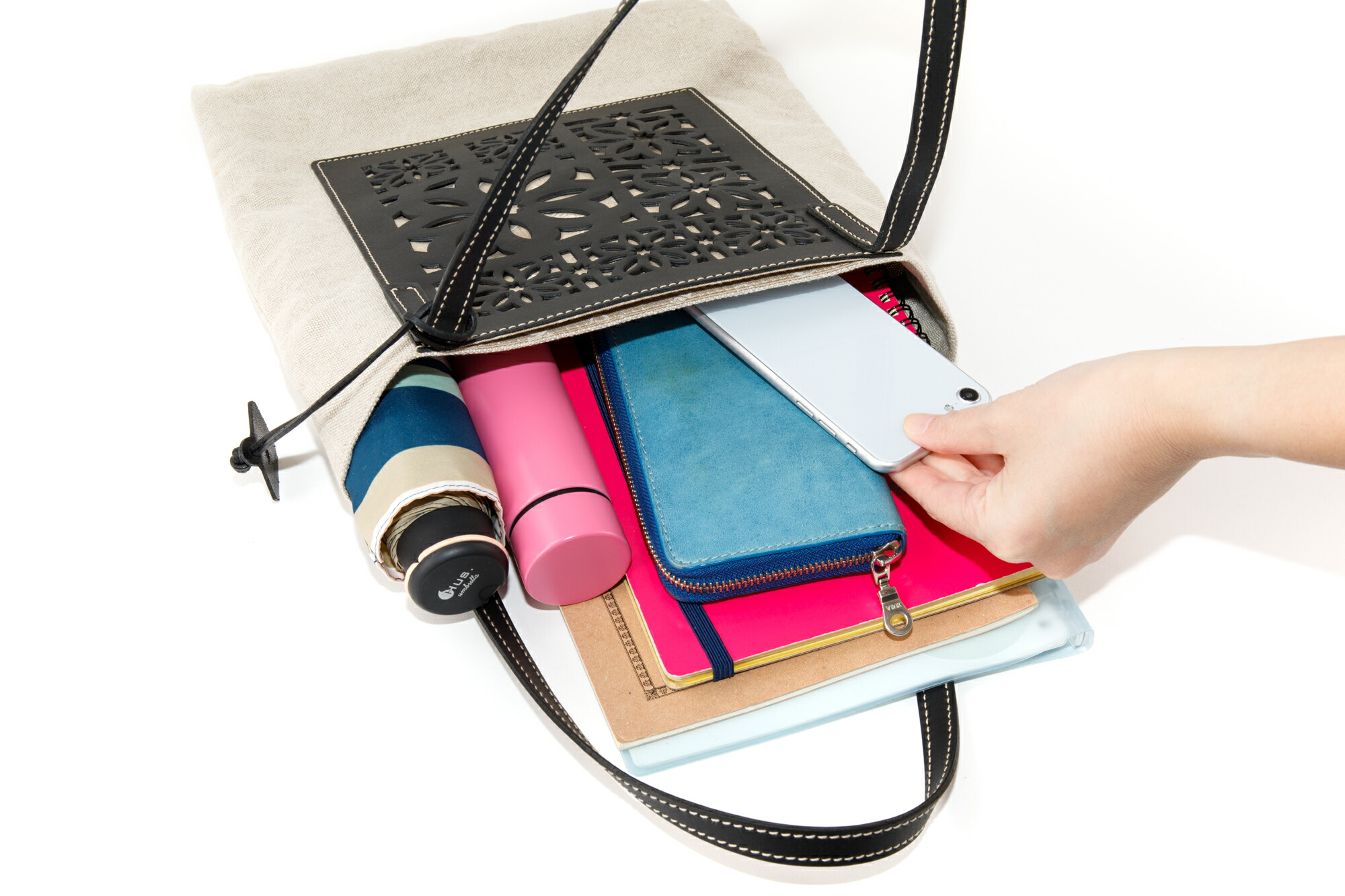 楽天市場】☆ genten ゲンテン バッグlinen cut work（リネンカット