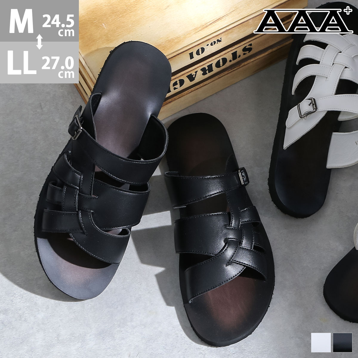 楽天市場】サンダル メンズ おしゃれ 革 レザー 黒 履きやすい クロス