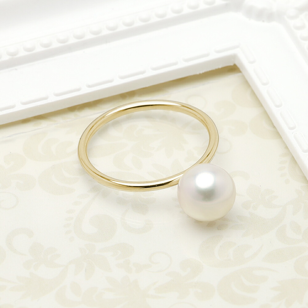 楽天市場】【10%OFF】k18 パール リング 普段使い シンプル 重ね着け