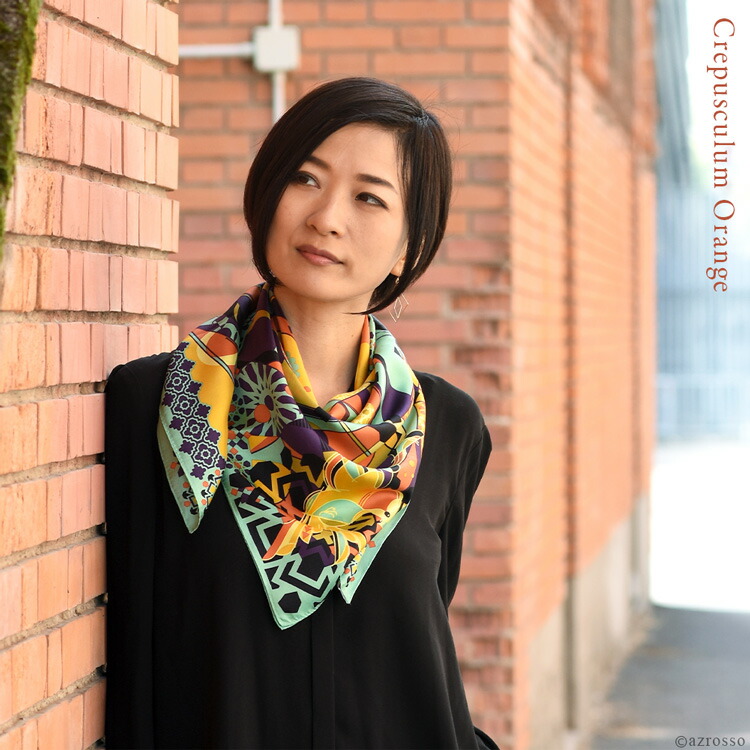 楽天市場】日本製 スカーフ シルク 100％ 大判 スカーフ 正方形 90cm