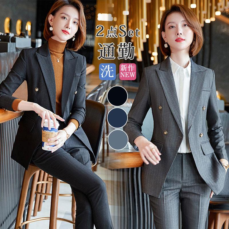 楽天市場】スーツセット パンツスーツ レディース フォーマル 2点