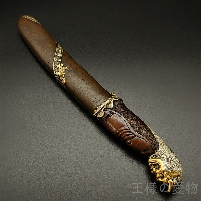 楽天市場】銅製刀装具 短刀拵 柄鞘一式 悪鬼の図 絵金銀 金工品 細工