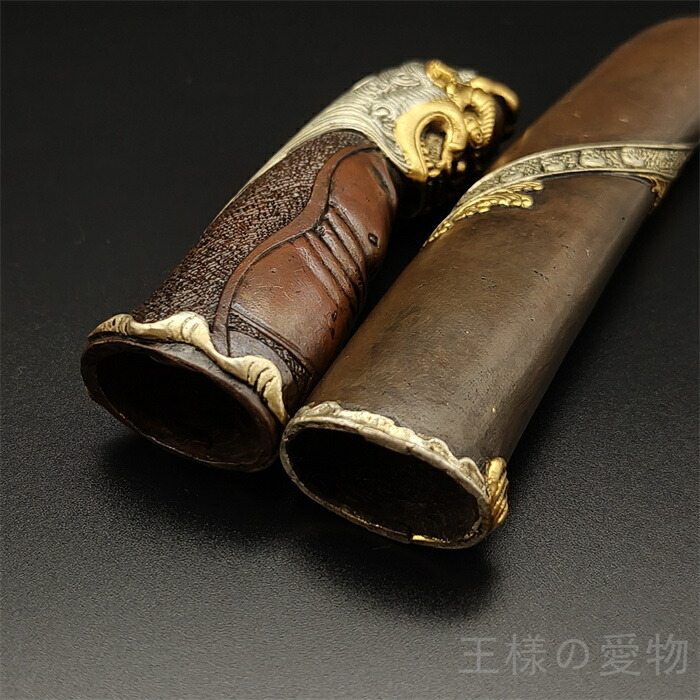 楽天市場】銅製刀装具 短刀拵 柄鞘一式 悪鬼の図 絵金銀 金工品 細工