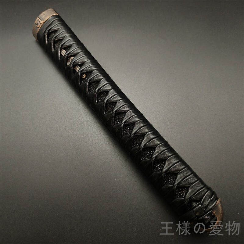 楽天市場】日本刀装具 大刀柄 新品 長約26CM 梵字縁頭 花紋目貫 本鮫皮