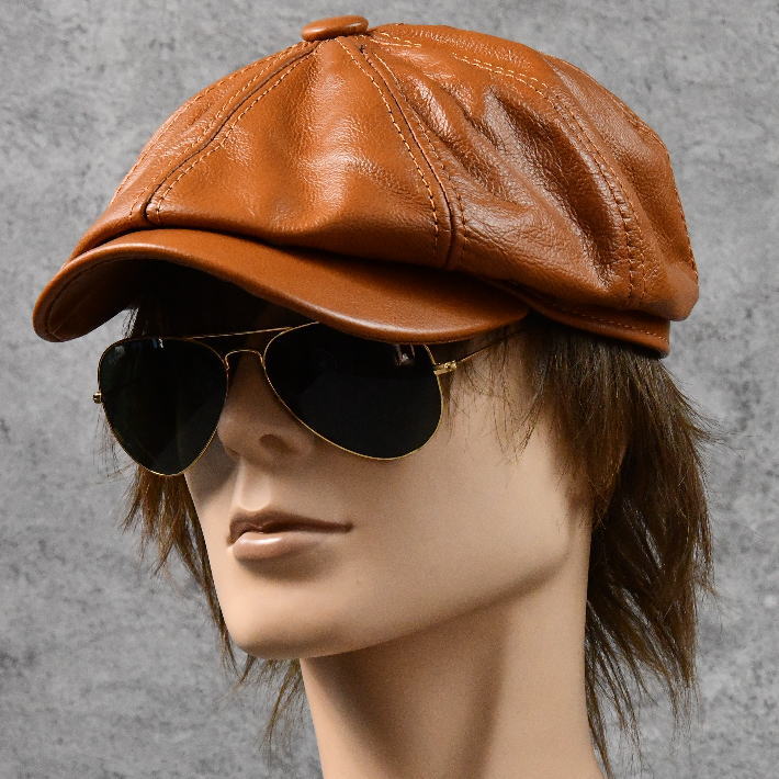 楽天市場】本革 レザー キャスケット ハンチング 帽子 メンズ ☆REVM