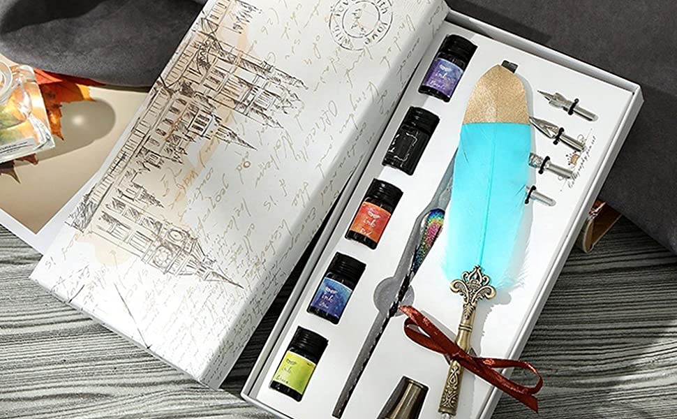 楽天市場】万年筆 羽ペンセット がらすぺん ディップペン ガラスペン