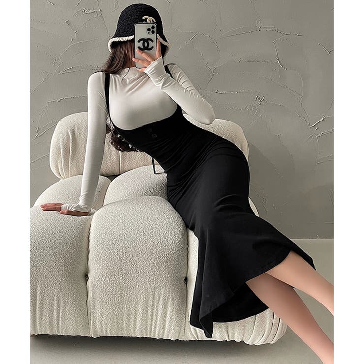 楽天市場】aimoha 【Jasmine】ハイウエストサスペンダースカート