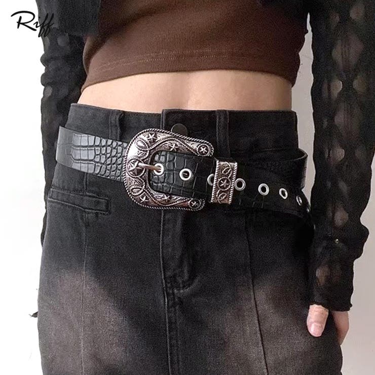 楽天市場】Riff バックルベルト Y2K 彫刻 太ベルト ヴィンテージ