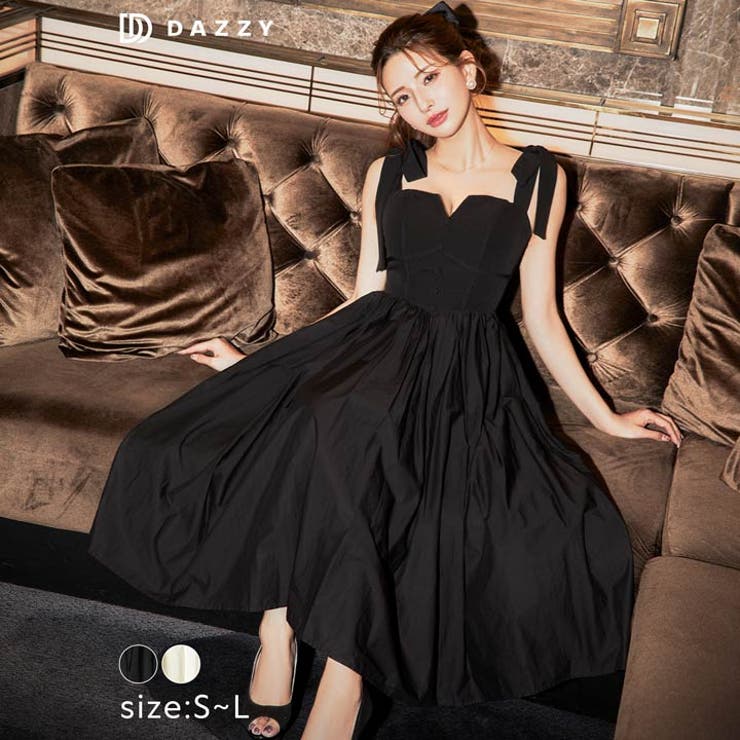 楽天市場】Dazzy キャバ ドレスワンカラーコルセットリボンショルダーA