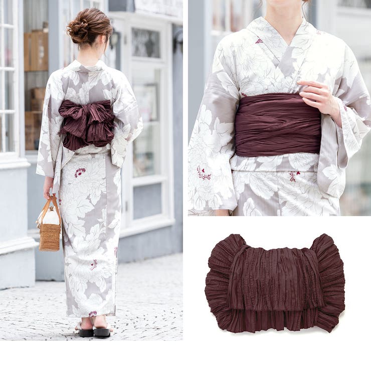 楽天市場】SOUBIEN 浴衣 3点セット（浴衣/兵児帯/下駄） 白 灰色系