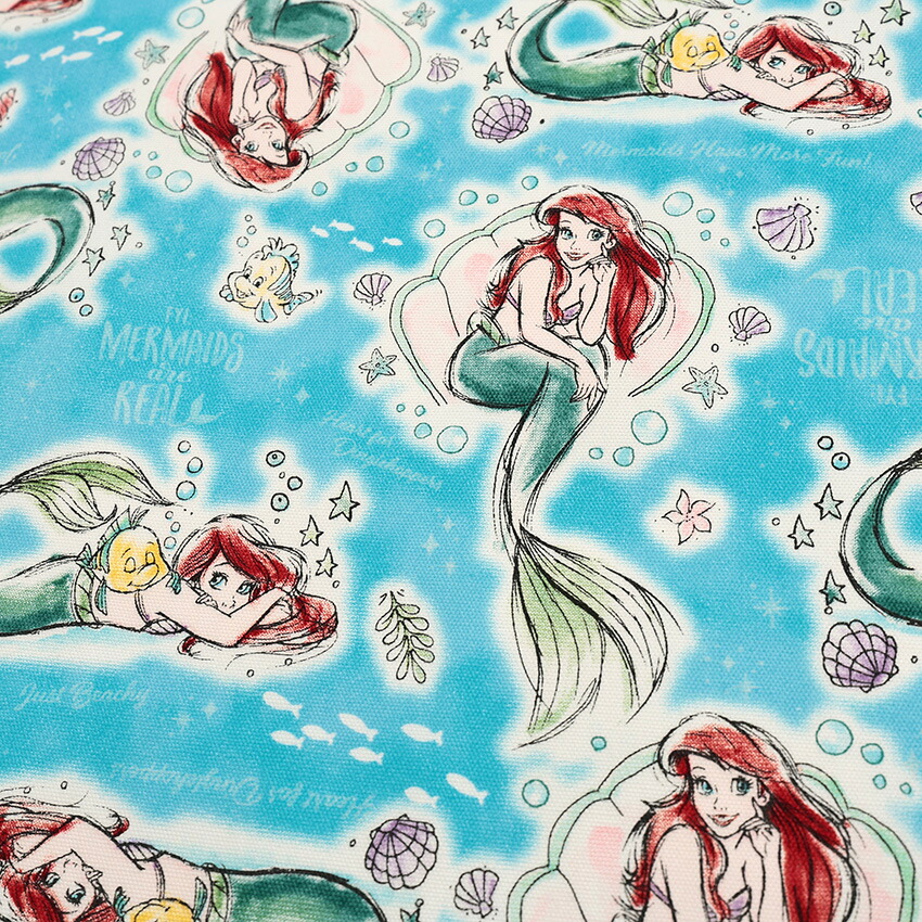 楽天市場】ディズニー アリエル シェル柄 オックス 50cm単位｜切売り