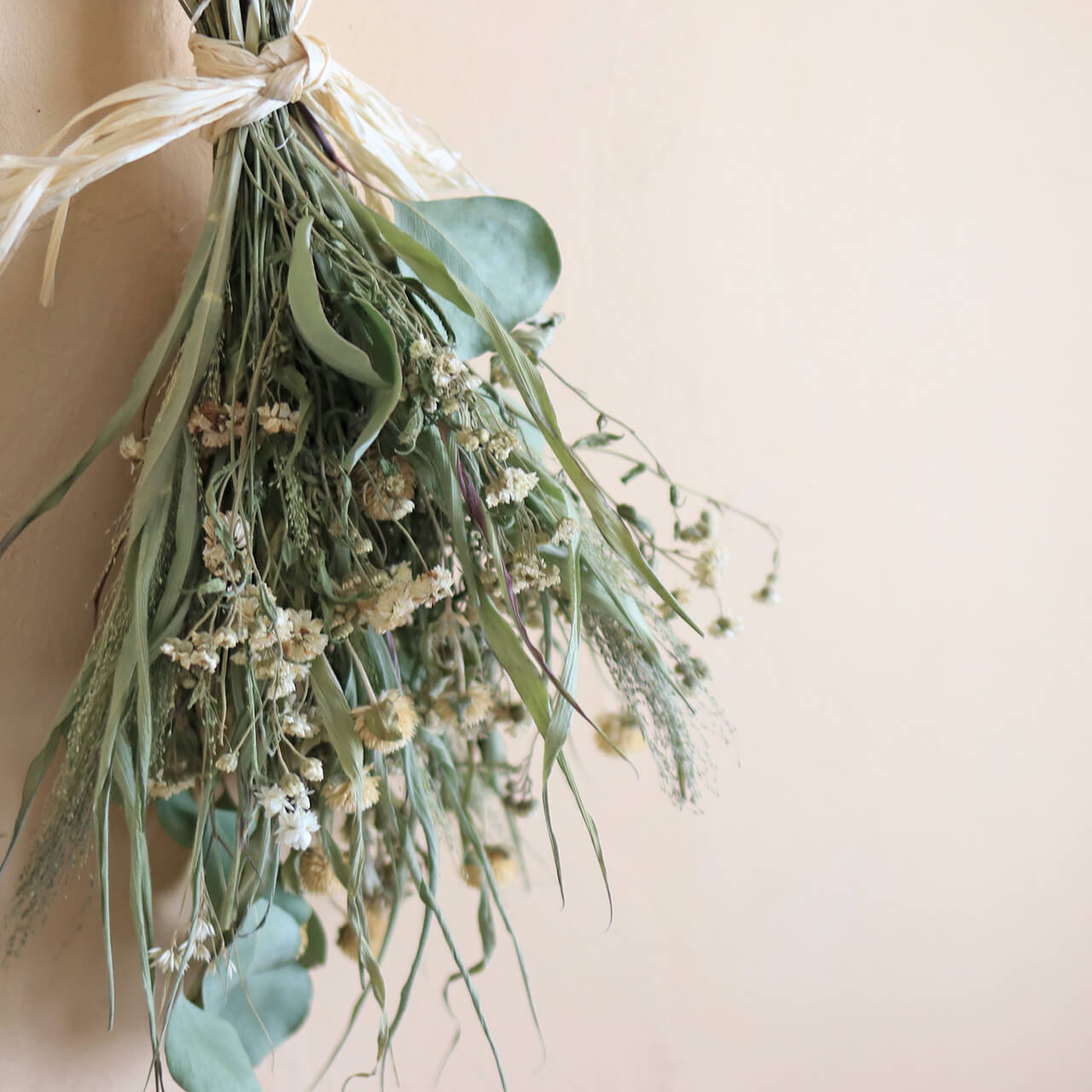 楽天市場】ドライフラワー グリーンホワイトスワッグ ＊ 素朴な