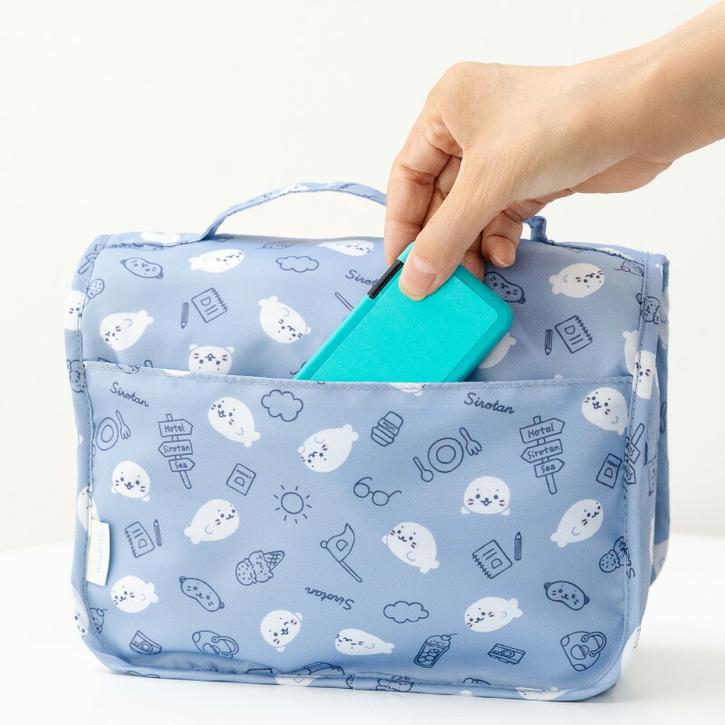 楽天市場】しろたん キャラクター トラベルポーチ 《旅行柄》 収納