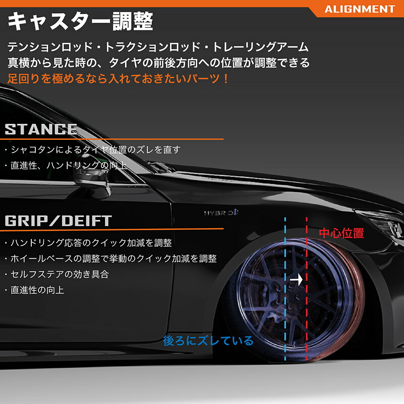 楽天市場】車検OK BM BY アクセラ キャンバーアーム 調整式 リア