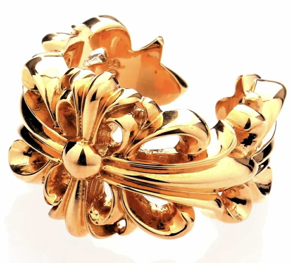 楽天市場】CHROME HEARTS DOUBKE FLORAL CROSS RING 22K SIZE 18