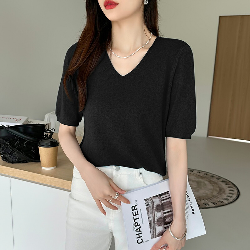 楽天市場】【3/6！クーポンで1,690円】 サマーニット 半袖 トップス