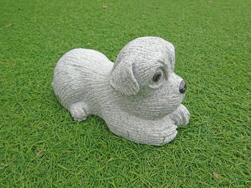 楽天市場】【送料無料】寝そべり犬(御影石)【犬のオーナメント】【犬の