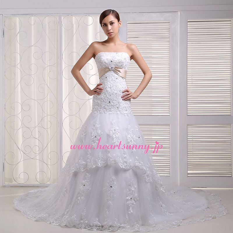 楽天市場】ウェディングドレス マーメイド☆A198☆ビスチェ シャンパン