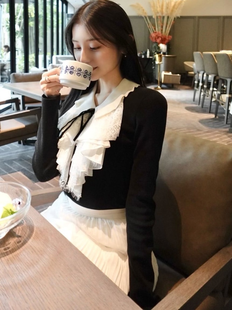 楽天市場】【SALE／40%OFF】Sustainableレイヤードラッフルニットプル