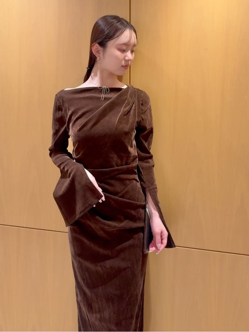 楽天市場】フロッキーベロアドレープドレス SNIDEL スナイデル