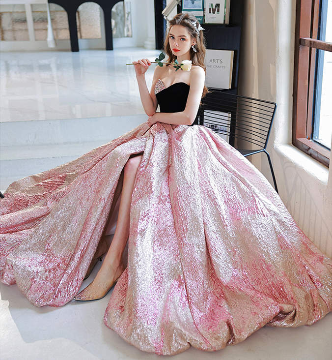 楽天市場】カラードレス パーティードレス プリンセスドレス ピンク